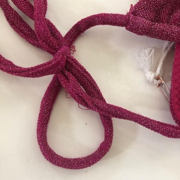 GOOD AMERICAN Woman’s
Sparkle Tiny Ties metallic bikini Bottom Size 5/2X - Picture 6 of 13
